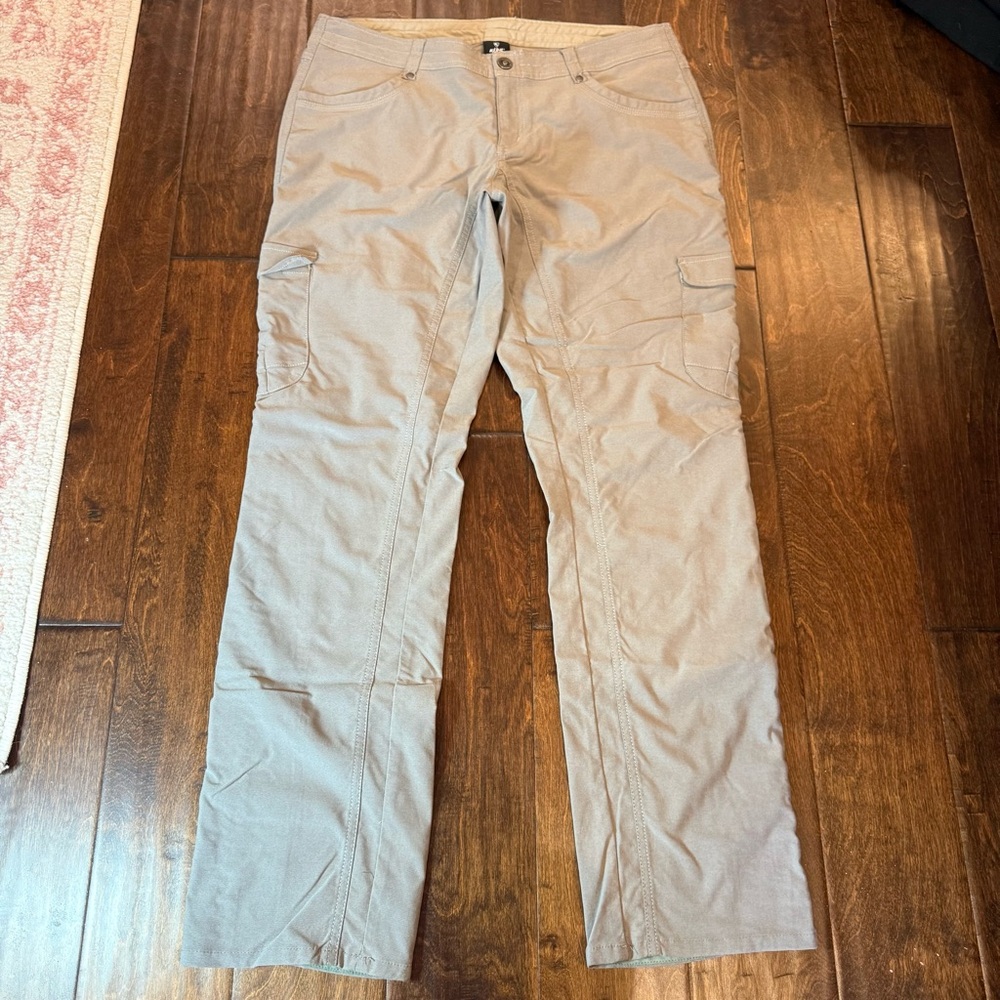Kuhl Gray Cargo Pants Drawstring Tapered size 12 Mountains Hiking Outdoors
